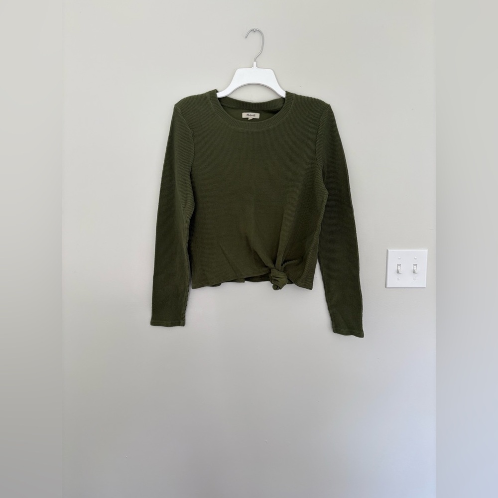 Madewell Women’s Texture & Thread Jacquard Knot-Front Top - US M